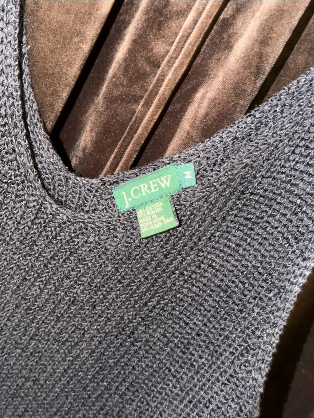 Rare Vintage J. Crew Dark Gray Knit Midi Slip Dress